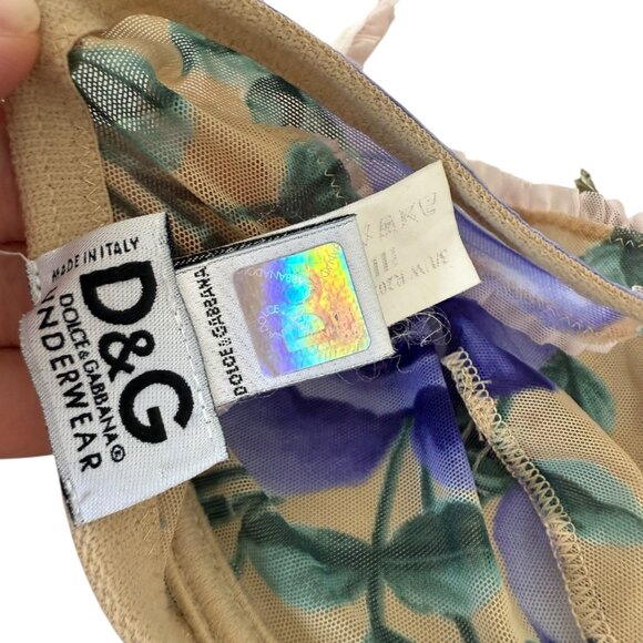 Dolce & Gabbana Floral Purple and Green Bra - Picture 7 of 10